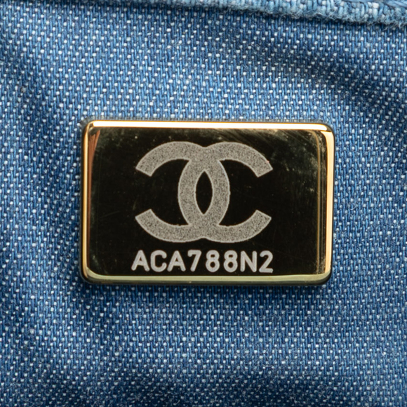 Pre-Loved Chanel Mini Square Classic Denim Pearl Crush Single Flap - Picture 6 of 7